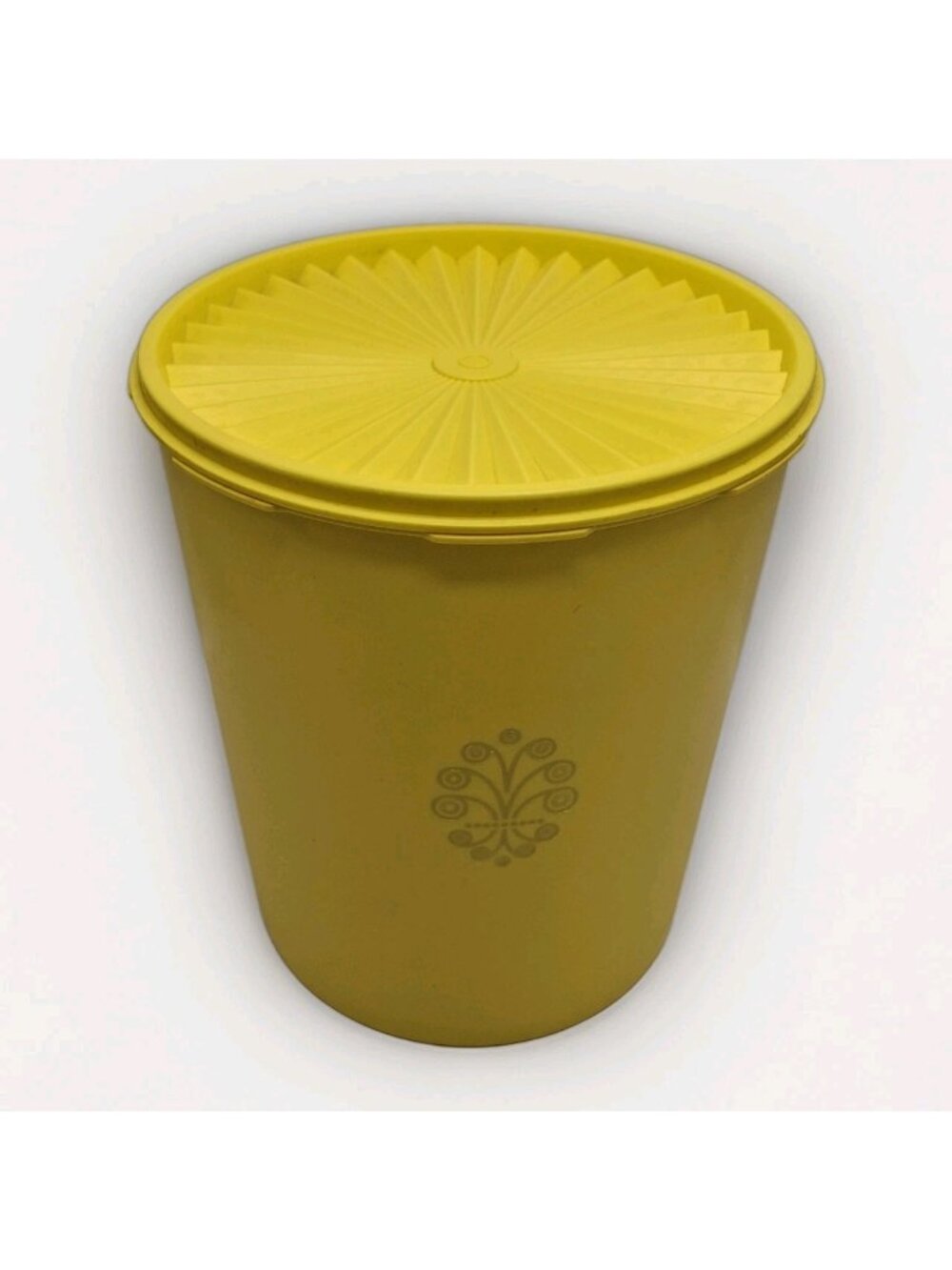 Vtg JUMBO 9.5" T.  Pastel Yellow Tupperware Nesting Canister 1339- Servalier Lid